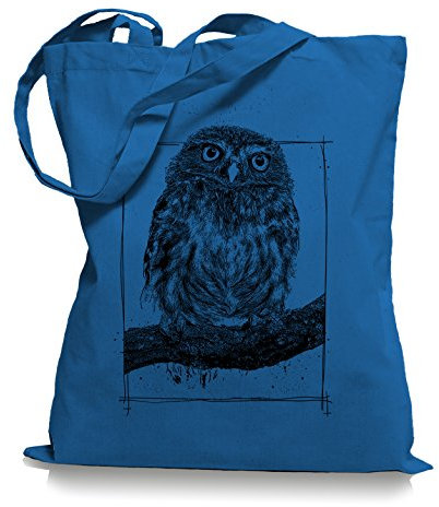 Big Owl Stoffbeutel |Eulen Eule Tragetasche Kult-cornflower_blue