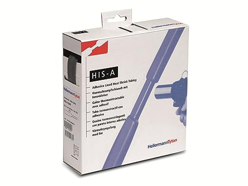 HELLERMANNTYTON HIS-A-3/1-BK 308-10300 Heat Shrink Tube with Adhesive 3 mm Shrink Rate 3:1 10 m