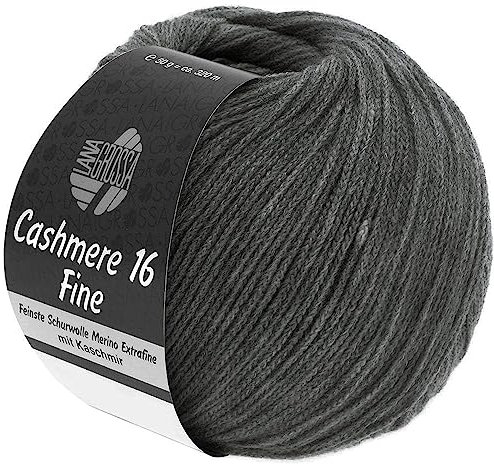 LANA GROSSA Cashmere 16 Fine | Aus Kaschmir- und Merinowolle | Handstrickgarn aus 80% Schurwolle (Merino extrafine), 10% Kaschmir & Polyamid | 50g Wolle zum Stricken & Häkeln | 320m Garn FB 16