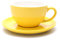 Coffeezone Latte Art Cappuccino Barista Cup and Saucer, New Bone China (Matte Yellow, 10.5 oz)