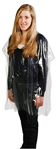 Comair 3011623 Einweg-Umhang transparent klar, 100 Beutel, 19 x 100 x 140 cm
