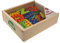 SIMM Spielwaren 65823 Magnet Holzkiste, mit 37 magnetischen Holzbuchstaben in verschließbarer Kiste, Magnetbuchstaben Set für Kinder ab 3 Jahre, ABC Alphabet Buchstaben aus Holz, Mehrfarbig, Klein