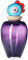 Leonardo Papageno Vase in Vogelform Pina, Höhe 37 cm, handgefertigtes Farbglas und Holz, 095301