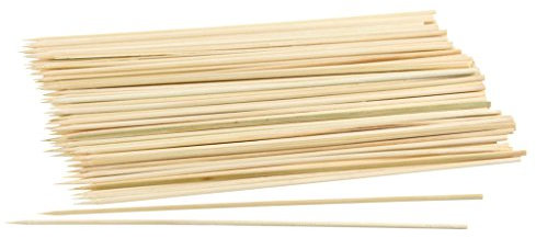 FACKELMANN Brochetas barbacoa madera bambú - Pinchos barbacoa - Pinchos founde - Brochetas chuches - Brochetas fruta - Brochetas queso, 20cm, 100 uds.