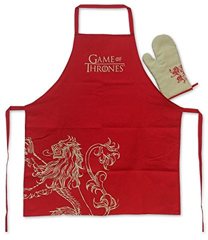 SD Toys Apron and Oven Mitt, Polyester, Red, 80 x 0.02 x 70 cm