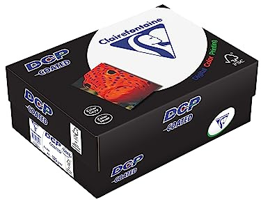 Clairefontaine 6842C - Karton mit 6 Ries Druckerpapier / Kopierpapier DCP Coated, DIN A3, 135g, 250 Blatt x 6, beidseitig glänzend, Weiß, 1 Karton