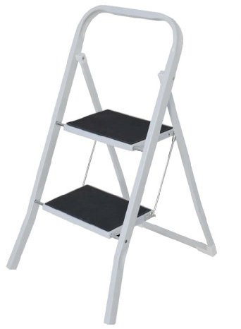 MSV Escabeau marchepied 2 Niveaux Pliant & antidérapant en Acier Max 150kg (46x55x82cm)