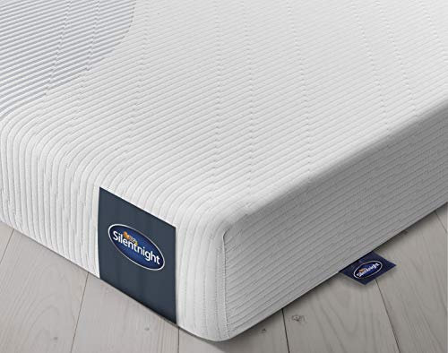 Silentnight 3 Zone Memory Foam Rolled Mattress | Made in the UK | Euro Double,White,Medium