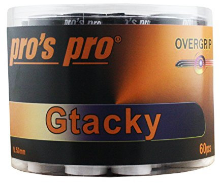 Pro's Pro Gtacky Overgrip für Tennis-, Badminton-, Squashschläger, 60 Stück-Packung Weiß weiß