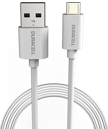 Duracell 2 m Charge and Sync Cable with Micro-USB Connector - White