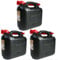 BAUPROFI 3er Set: 3X Benzinkanister 10 Liter schwarz KKS 10 PE Reservekanister
