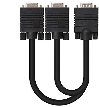 Nanocable 10.15.2000 - Cavo Splitter SVGA per Segnale in Uscita duplicato, HDB15/M-2xHDB15/H, Nero, 45 cm