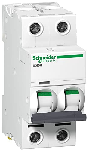 Schneider Electric A9F54206 iC60H 2 Module Double Pole Type C MCB 6A 10kA (C60HC206)