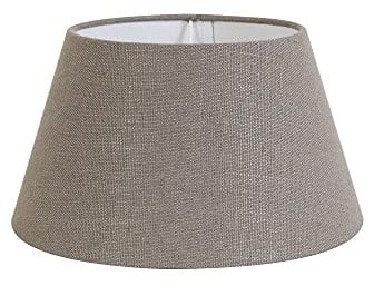 Lampenschirm Livigno von Light & Living - 35, Höhe 25cm, für E27-Fassung - Blickdichtes Leber mit weißer Innenverkleidung - Runder Lampenschirm für Tisch,- und Stehlampen