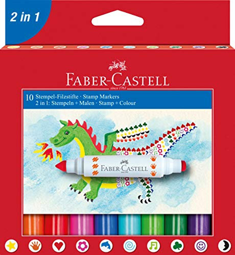 Faber-Castell A.W. 155170 - Stempel-Filzstifte, 10 Stück im Etui