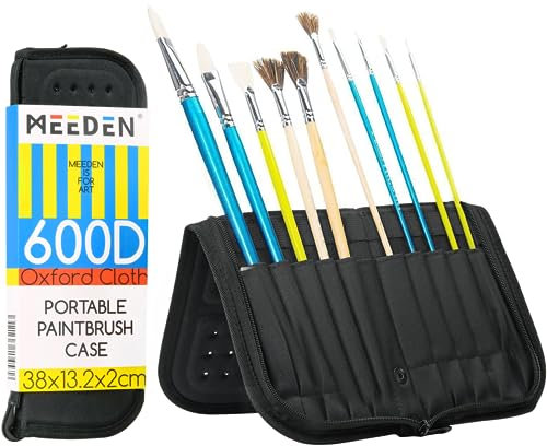 MEEDEN Paint Brush Case Empty, 38 X 26.7 CM Zippered Painting Brush Holder, Organization and Storage Bag for Artist Paint Brush (NOT Included Brushes)