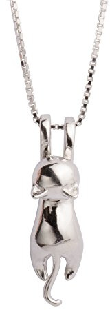 S.Leaf Sterling Silver Cat Necklaces for Women Cat Jewelry Accessories Mom Lover Lady Themed Gifts Cute Silver Kitten Jewelry Birthday Gifts for Women