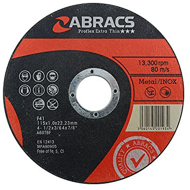 ABRACS PFET11510FI1000 Proflex Extra dünne Trennscheibe 115mm x 1.0mm INOX - Packung enthält 1 Stück