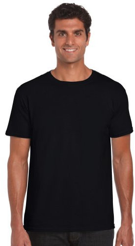 Gildan Men's Adult Softstyle Crew Neck 64000 Regular Fit Short Sleeve T-Shirt, Black, XX-Large