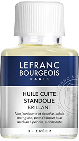 Lefranc Bourgeois Aditivo para Pintura al Óleo - Aceite de Linaza Crudo, Frasco de 75 ml