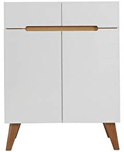 Miliboo Sideboard Skandinavienstil Weiß und Esche 80 cm MELKA