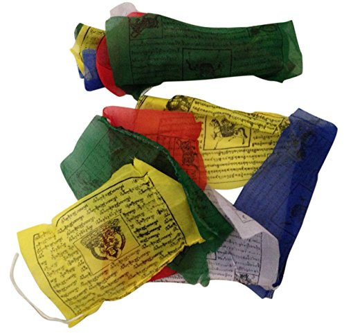 Cosynee - Bandiere di preghiera buddista tibetana 25 bandiere oltre 5 m di lunghezza