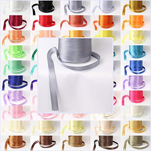 eventkauf Schrägband Rolle Satin 132m x 15mm 33 Farben (Grau)