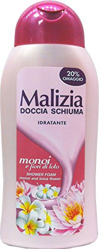12 x MALIZIA Doccia Schiuma Idratante Monoi&Fiori Di Loto 300 Ml