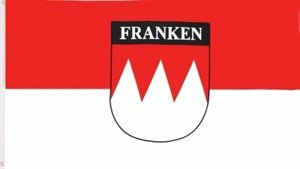 Fahne Franken Rot-Weiss und Schrift Grösse 1,50x0,90m - FRIP –Versand®