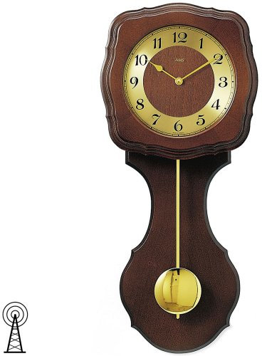 AMS Funk Pendeluhr, Holz, Mehrfarbig, 63 x 32 x 18 cm
