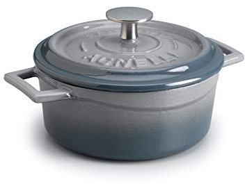 Pentole Agnelli Linea Ghisa COGHSRP10410Y Slowcook Mini Cacerola, 10 cm, 0,35 l, Gris, Hierro Fundido, Grigio