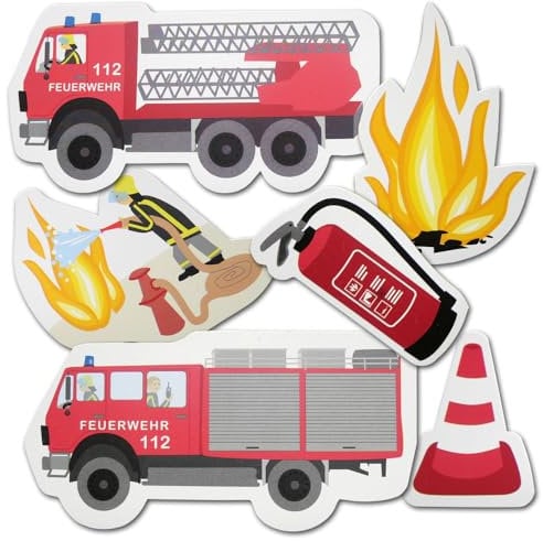 24 Stück XXL Konfetti Feuerwehr Tischdekoration Kindergeburtstag