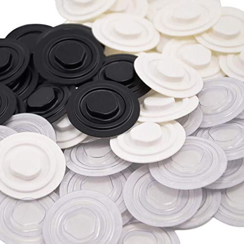 CD Clips zum Kleben | CD-Klebepunkte zum Befestigen von CD, DVD, Blu-ray in Mappen, Ordnern etc. | Farbe & Menge wählbar | Schwarz, 100 Stück