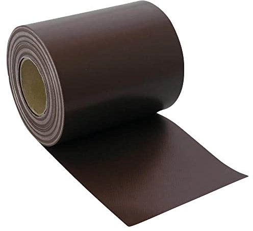 NOOR Bande brise-vue en PVC opaque pour clôture à double fil – Rouleau de brise-vue marron acajou 0,19 x 35 m – Opaque – Coupe-vent et brise-vue – Panneau de clôture 630 g/m² avec 28 rails de serrage