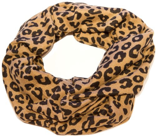 AvaMia Loop Schlauchschal Schal Damenschal Pashminal Leopard Look braun mit schwarzen Punkten 26 cm x 75 cm