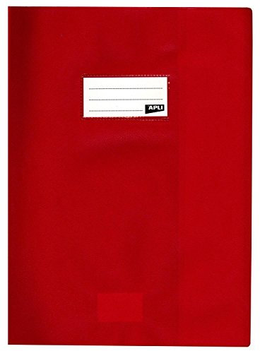APLI 101615 Heftschoner, PVC, 19/100, 24 x 32 cm, blickdicht, Rot, 10 Stück