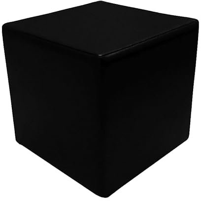 Charlottes Möbelkaufhaus Schaumstoff Würfel mit hochwertigem Kunstlederbezug und Qualitätsschaumstoff 40 x 40 x 40 cm. Sitzhocker, Sitzwürfel, Schaumstoffwürfel, Lagerungswürfel. (Schwarz)