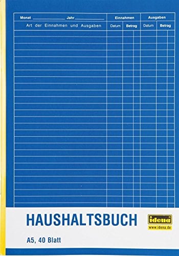 Idena 314252 - Haushaltsbuch, DIN A5 doppelseitig, holzfreies Papier, 40 Blatt (2er Pack)