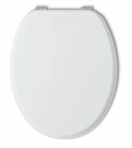 Schläfer 4665101 | Joker- WC-Sitz Weiß Holz-Mdf lackiert, WC-Sitzauflage, Toilettendeckel, Universal O Form, Toilettensitz, Universaler Klodeckel mit Metal Scharniere, Komfortables Ovale Klobrille.