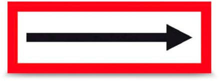 Betriebsausstattung24 Hinweisschild für die Feuerwehr -> (Richtungspfeil) Größe (BxH): 29,7 x 10,5 cm Aluminium geprägt, Oberfläche retroreflektierend beschichtet