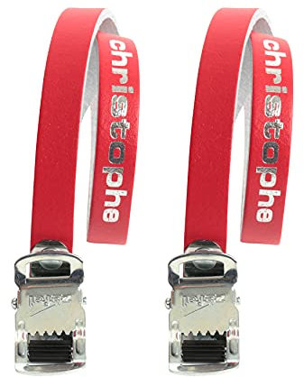 Zefal Unisex's Christophe Leather Toe Straps, Red, X-Large