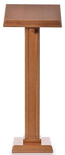 Lesepult mit quadratischer Säule aus Nussbaumholz in der Farbe Honig