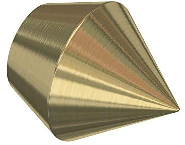 Flairdeco Endstücke für 12 mm Ø Gardinenstange, Doppelkegel, Messing matt, 2 Stück