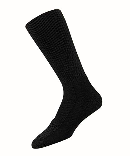 thorlos mens Wlst Max Cushion Safety Steel Toe Crew Socks - black - Medium