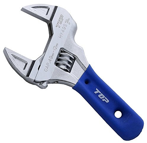 TOP 17,8 cm langer verstellbarer Schraubenschlüssel, dünner und leichter Körper für enge Räume, sehr robuster, extra breiter Maulschlüssel, hergestellt in Japan