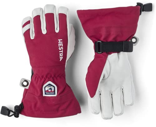 Hestra Junior Army Leather Heli Ski Glove 6 RED
