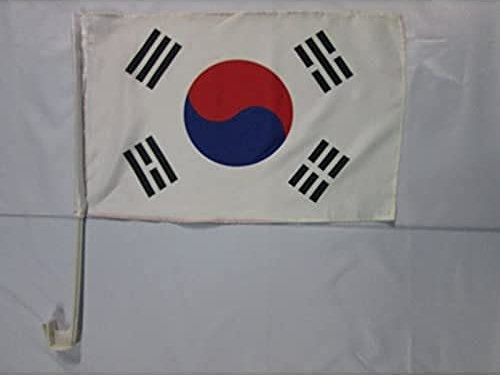 AZ FLAG - Autofahne Südkorea - 45x30 cm - Koreanische Autoflagge 30 x 45 Cm - Auto Flaggen