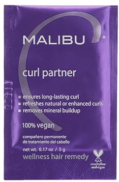 Malibu C Curl Partner Wellness Remedy (1 Packet) - Removes Mineral Build up for Healthier + Bouncier Curly Hair - Contains Gentle Antioxidants for Curly Hair Care