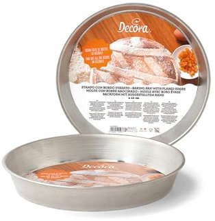 Decora, 0060822 Ruoto per Pastiera Ø 22 x 4 h cm, In Banda Stagnata, Distribuisce il Calore in Maniera Uniforme, Ideale per Cotture Lente, Made in Italy