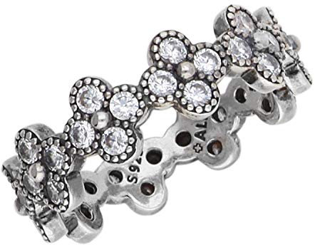 Pandora Ring Silber 191000CZ-54 Frauen Oriental Blume Zirkone